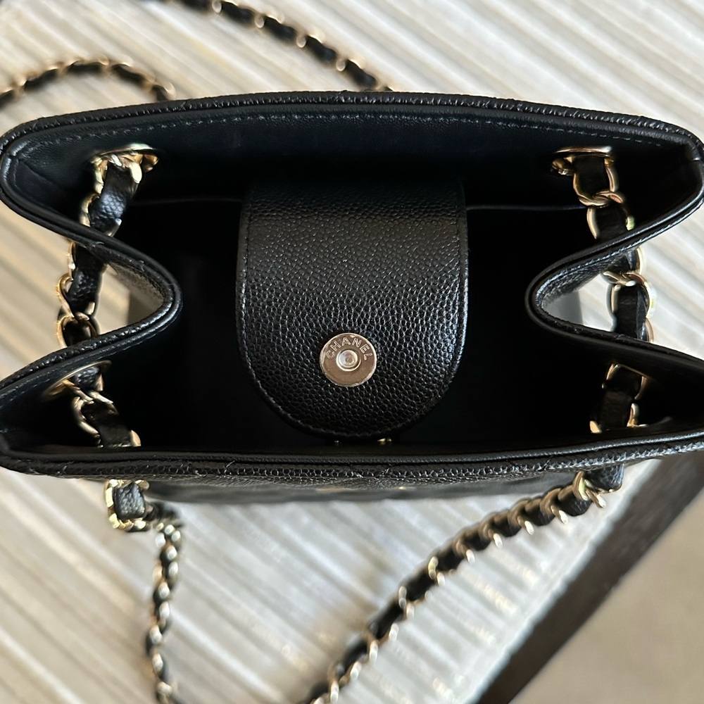 CHANEL Caviar Quilted Mini Bucket Bag Black GHW - Picture 11 of 17